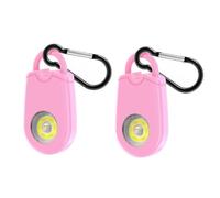 Lancoon Alarme Personnelle Porte-clés 2 Paquets Dispositif d'alerte de sécurité avec Lumière Stroboscopique pour Femmes 125dB Portable Extérieur d'urgence pour Les Voyages Alarme de Sécurité Rose