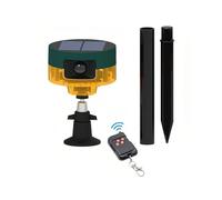 Lancoon Détecteur de Mouvement Solaire pour l'extérieur Détecteur de Mouvement 360° Lampe Flash stroboscopique avec télécommande - Sirène sonore de sécurité pour poulailler Cour Maison Ferme