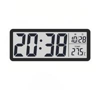 Lancoon Horloge murale numérique LCD avec date de température silencieuse 12/24 heures ℃/℉ Commutateur de bureau suspendu 2 types de placement, facile à utiliser pour chambre à coucher, décoration
