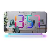 Lancoon Horloge Numérique avec Veilleuse Colorée 10 RGB Lumière d'ambiance 5 Niveaux Volume Variateur Automatique Double Ports de Sortie Horloge Chevet pour Les Gros Dormeurs Blanc