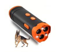 Lancoon Répulsif à ultrasons pour chien avec lampe de poche LED à trois têtes - Dispositif anti-aboiement longue portée - Facile à transporter - Intérieur et extérieur - Pour chiens de petite, moyenne