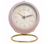Lancoon Réveil analogique vintage à quartz avec veilleuse silencieuse, sans tic-tac, alimenté par piles, joli design simple, horloge de bureau en métal pour chambre à coucher, chevet, étagère, salon