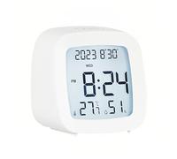 Lancoon Réveil numérique avec température et humidité, enregistrement max/mixage 12/24 heures, calendrier hebdomadaire, bouton tactile, pour la maison, le bureau, les étudiants