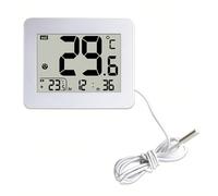 Lancoon Thermomètre Numérique Intérieur Extérieur avec Ecran LCD HD, Max/Min, Mesure la Température de l'Eau de la Baignoire avec Sonde Etanche pour Salle de Bain Chambre à Vivre