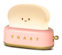 Lancoon Veilleuse LED Rouge Rechargeable et Portable avec Minuterie Lampe pour Pain Grillé Décoration de Bureau Lampe pour Grille-pain Kawaii Idées de Noël pour Bébé Enfants Filles Adolescents