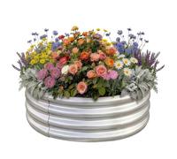 Land Guard Kit de jardinière surélevée en tôle galvanisée, Plate-Bande en métal de Forme Ronde, pour légumes et Autres, Usage extérieur, Grande Taille