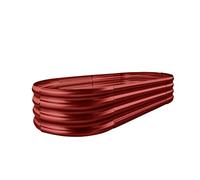 Land Guard Kit de jardinière surélevée galvanisée, jardinières d'extérieur ovales en métal pour légumes (Marron)