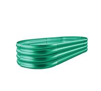 Land Guard Kit de lit de Jardin surélevé galvanisé, jardinière galvanisée pour l'extérieur, Grands Lits de Jardin surélevés en métal Ovale pour légumes 1,2 x 0,6 x 0,3 m (1 pièce) (Vert)