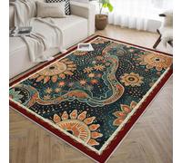 LANDERSION Tapis Salon Tapis Cachemire Tournesol Lavable Tache Abstraite bohème Moquette antidérapante Douce résistante Taches intérieur Grand Sol pour Chambre Salle Manger Salle Jeux Couloir 60x90cm