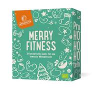 Landgarten Merry Fitness Calendrier Avent 2026 avec 24 snacks bio vegan | 24 snacks salés - croquants, végans et variés, le cadeau salé et original, la parfaite alternative au chocolat classique