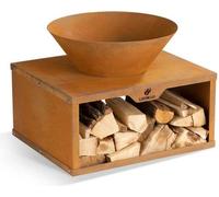 LANDMANN Bac à feu avec réserve de bois - 60 x 50 x 54 cm