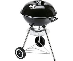 LANDMANN Petit barbecue sphérique à charbon de bois | Surface de cuisson env. Ø 41 cm | Hauteur du barbecue : env. 62 cm | Grille chromée avec poignées | 3 pieds de trépied