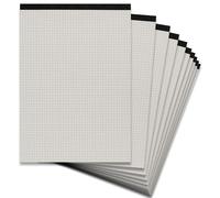 Landre 100050283 Lot de 10 bloc-notes de 50 pages sans couverture Format A4 Papier recyclé, perforé et quadrillé 60 g/m² Recycling Bloc-notes sans page de couverture DIN Format A4 50 feuilles à carreaux