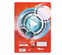 Landre 100050489 Lot de 50 feuilles de papier perforées à carreaux avec double marge 70 g/m² Coins arrondis perforés