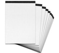 Landré 100050636 Lot de 10 blocs notes sans première de couverture Format A5 50 pages à carreaux Papier fin et sans bois 60 g/m² Gris Perforé