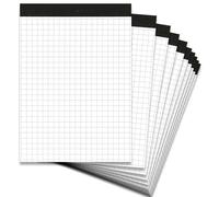 LANDRÉ 100050639 Carnet bloc sans couverture, A6, 50 feuilles blanches 60 g/m², papier sans bois gris perforé Lot de 10 Bloc-notes sans page de couverture - Format A6-50 feuilles à carreaux