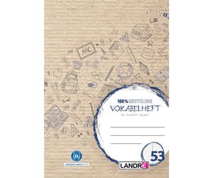 LANDRÉ 400146772 Cahier de vocabulaire en papier recy ormat DIN A5, 2 colonnes, 32 feuilles