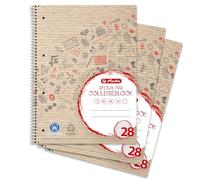 Landré College Lot de 3 cahiers quadrillés recyclés Format A4 80 feuilles