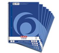 Landré Lot de 10 cahiers A4 lignés avec marge blanche 80 feuilles perforées