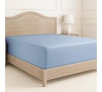 Lane Linen Drap-housse 1000 % coton égyptien 1000 % coton égyptien avec poche très profonde de 38 cm, doux et durable avec bords élastiques, literie de qualité hôtelière, bleu français