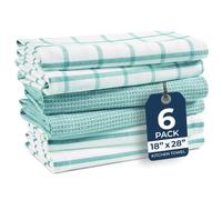 LANE LINEN Ensemble de torchons de cuisine et de chiffons à vaisselle en coton, lot de 6 - Torchon à vaisselle absorbant et à séchage rapide, 45,7 x 71,1 cm, torchons doux et de qualité supérieure