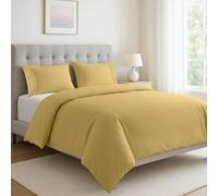 LANE LINEN Parure de lit King Size Cocoon - 100 % coton bio 230 x 220 cm, doux et respirant 3 pièces avec fermeture à boutons, 2 taies d'oreiller incluses, couette non incluse