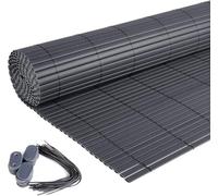 Laneetal Canisse en PVC Brise-Vue pour Jardin Balcon Double Face Occultant Résistant Gris 100(H) x 300(L) cm