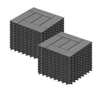 Laneetal Lot de 11 Carreaux de Terrasse à Lattes en WPC, Carreaux Extérieur pour Jardin, Dalle de Terrasse Clipsable en Composite à Emboîtement, Patio, Balcon, 30x30cm, Effet Bois, Gris clair