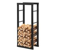 Laneetal Range Bûches Vertical, 100x40x25 cm, Métal, Noir | Rangement Bois, Étagère pour Bois de Cheminée Intérieur Extérieur