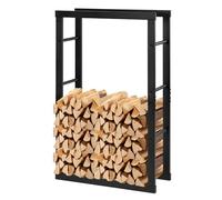 Laneetal Range Bûches Vertical, 100x60x25 cm, Métal, Noir | Rangement Bois, Étagère pour Bois de Cheminée Intérieur Extérieur