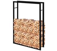 Laneetal Range Bûches Vertical, 150x100x25 cm, Métal, Noir | Rangement Bois, Étagère pour Bois de Cheminée Intérieur Extérieur