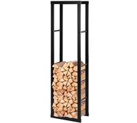 Laneetal Range Bûches Vertical, 150x40x25 cm, Métal, Noir | Rangement Bois, Étagère pour Bois de Cheminée Intérieur Extérieur