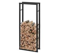 Laneetal Range Bûches Vertical, 150x60x25 cm, Métal, Noir | Rangement Bois, Étagère pour Bois de Cheminée Intérieur Extérieur
