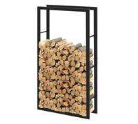 Laneetal Range Bûches Vertical, 150x80x25 cm, Métal, Noir | Rangement Bois, Étagère pour Bois de Cheminée Intérieur Extérieur