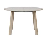LANGEJAN - Table de repas ronde extensible en chêne clair D 120 Blanc