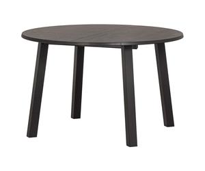 LANGEJAN - Table de repas ronde extensible en chêne noir D 120 Noir