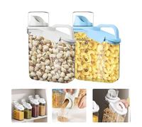 LANGMINGDE Lot de 2 conteneurs de stockage de céréales, 2L/68oz Boîtes hermétiques de grande capacité pour aliments secs avec bec verseur et gobelet doseur pour collations, céréales, riz, sans BPA