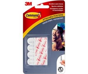Languettes adhésives - 3M - Command - 12 pièces - Blanc - Fixation sans trace