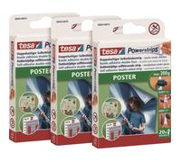 Languettes adhésives pour posters et affiches - TESA - Powerstrips POSTER - Maintien jusqu'à 200 g - Retrait sans percer - Pack 3