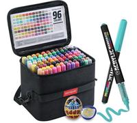 Languo M730 PRO Feutres pinceaux acryliques, coffret de 96 couleurs avec étui de rangement