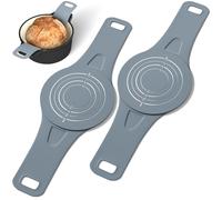 Lanière à pain en silicone pour pain au levain, lot de 2 ; tapis de cuisson réutilisable avec poignées ; insert en silicone résistant pour cocotte ; pelle à pâte pour cocottes en fonte ; accessoires d