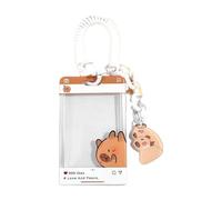 Lanière avec étui à cartes transparent, pochette pour cartes en forme d ' animal de dessin animé, bobine d ' insigne rétractable avec lanière de cou, pochette transparente, protection de documents