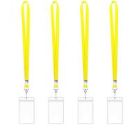 Lanière avec porte-Badge de carte Vertical, 4 pièces, 2.63x4.4 pouces, étui en PVC transparent, manchon robuste avec lanière de cou, croisière