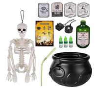 Lanmijia Chaudron Large Halloween Pot Décoratif Squelette Vintage Effrayant