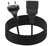 LANMINGLEL Câble D'extension Euro, Rallonge d'alimentation Euro,Câble d'extension Court Prise de Type C Prise Euro sur Type C Euro, 2,5A 250V 0.75 mm² pour TV, Ordinateur (Régulier, 3M)