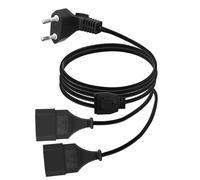 LANMINGLEL Câble rallonge d'alimentation Euro,Câble D'extension 2 en 1 Européenne vers Double Prise Européenne de Type C,rallonge Prise Euro 0,75 mm² Max.2,5A/250V pour TV,Ordinateur,Moniteur