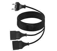 LANMINGLEL rallonge d'alimentation Euro 2 en 1 à 90 degrés, Prise Euro de Type C sur Double Prise Euro de Type C, rallonge Prise Euro 0,75 mm² Max. 2,5 A / 250 V pour TV, Ordinateur, Moniteur (1.5M)