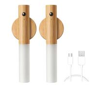 LANMOU Lampe Murale Sans Fil LED Escalier Detecteur de Mouvement Applique Murale Interieur Rechargeable USB avec Interrupteur, Blanc Chaud, Portable Lampe Sans Fil Pour Chevet Chambre Enfant