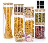 Lannvan Lot de 8 Bocaux en Verre Hermétique, Bocaux Rangement Cuisine, Combo B