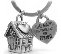 LANOLU Porte-clés maison, Cadeau d'emménagement appartement et maison, Cadeau de pendaison de crémaillère appartement, Cadeau de fête de fin de travaux, Cadeau de construction de maison